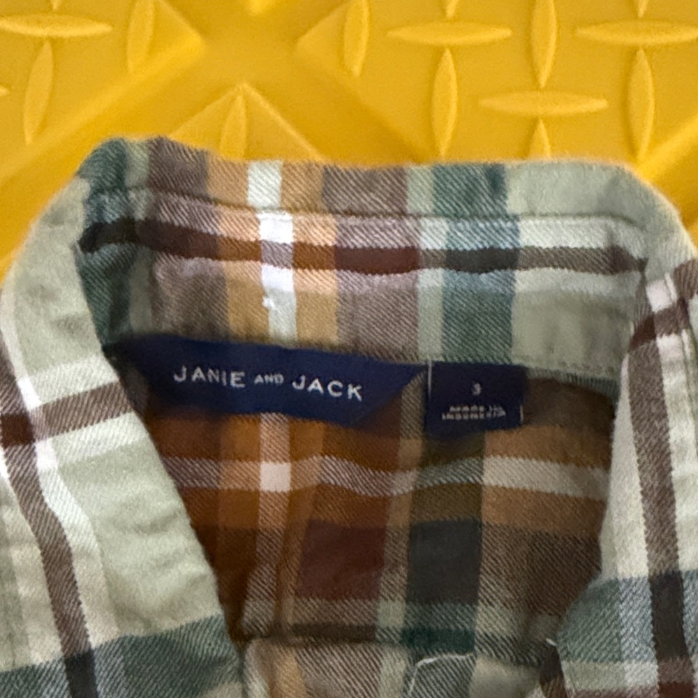 Janie and Jack Flannel Plaid Shirt 3T
